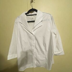 Coldwater Creek Classic White Button Down Blouse
